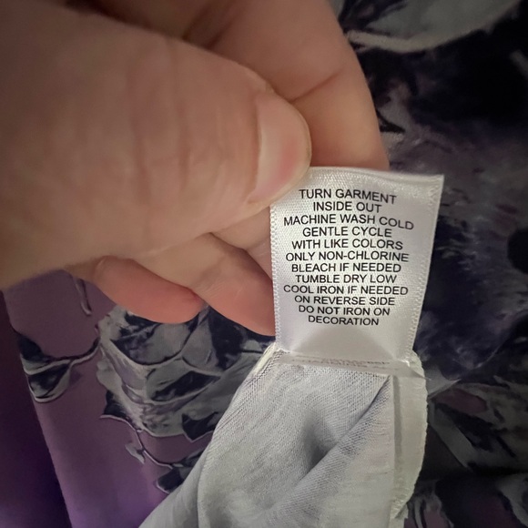 ONE WORLD Purple Floral Tunic Top - Picture 6 of 7